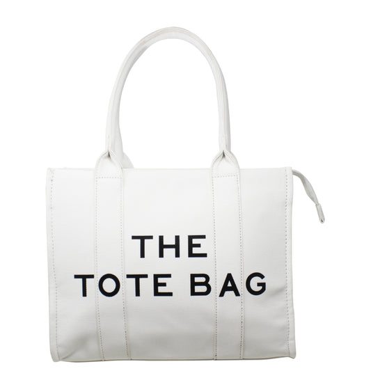 Stylish Medium Canvas White Tote Bag with Detachable Strap